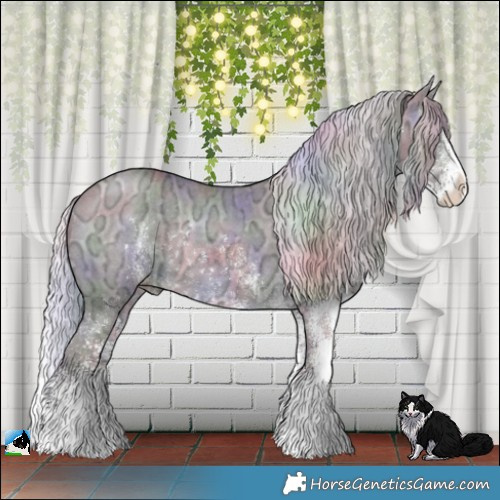 Horse Color:Nacre White Spotted Chocolate Silver Brown Chinchilla Ice Rabicano 