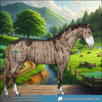 Horse Color:Liver Red Dun Sabino Brindle