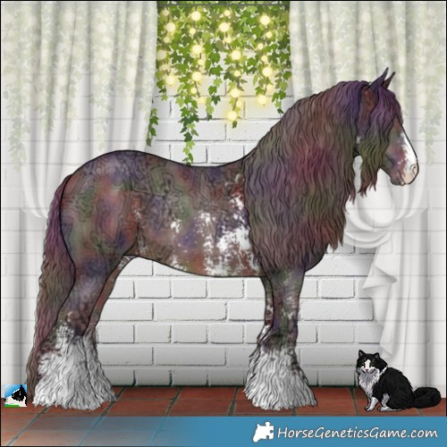 Horse Color:Nacre Chocolate Brown Ice Sabino Rabicano 