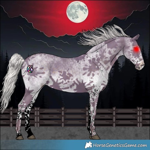 Horse Color:Watercolor White Spotted Silver Black 
