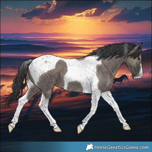 Horse Color:Grullo Tobiano