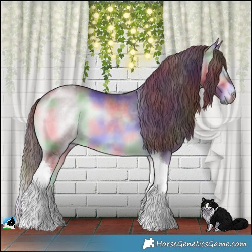 Horse Color:Nacre Chocolate Brown Chinchilla Onyx Tobiano 