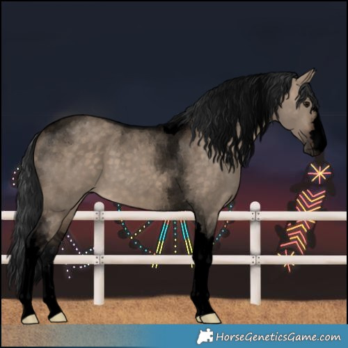 Horse Color:Void Brown Dun Tobiano 