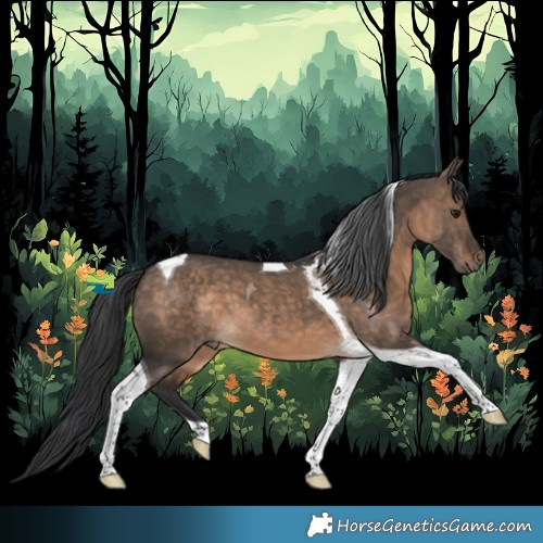 Horse Color:Brown Dun Tobiano 
