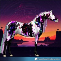 Horse Color:Painted Watercolor White Spotted Smoky Black Ice 