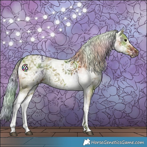 Horse Color:Nacre White Spotted Silver Grullo Ice 