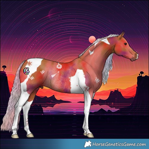 Horse Color:Nacre Silver Bay Tobiano Rabicano 