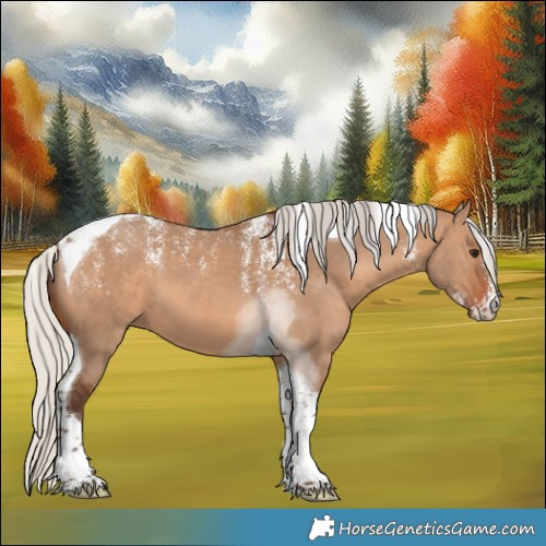 Horse Color:Powder White Silver Brown Dun Tobiano 