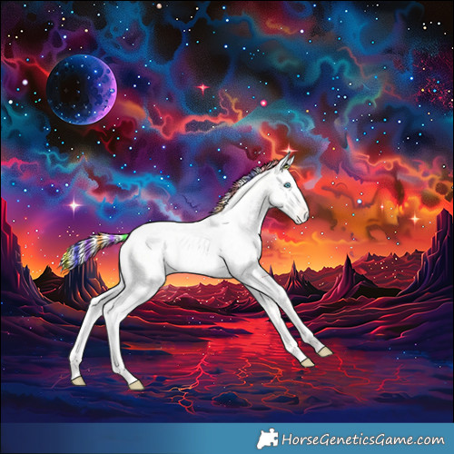Horse Color:Painted Silver Smoky Creme Dun Near Leopard 