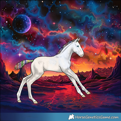 Horse Color:Painted Perlino Dun Sabino 