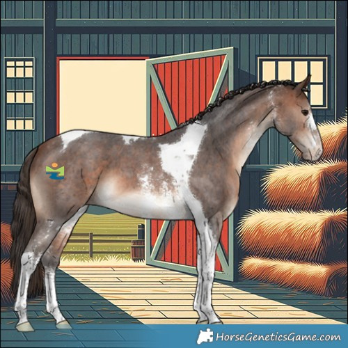 Horse Color:Brown Sabino Tobiano Varnish 