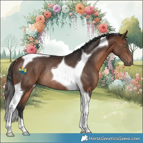 Horse Color:Bay Tobiano Rabicano 