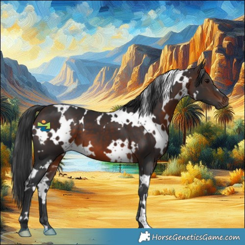 Horse Color:White Spotted Brown 