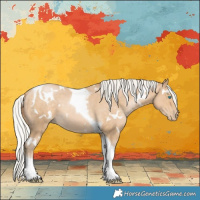 Horse Color:White Spotted Silver Buckskin Pearl Tobiano