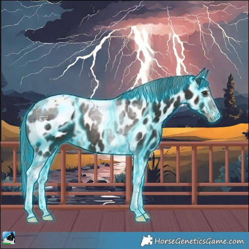 Horse Color:Thunderstruck Liver Chestnut Tobiano Near Leopard 
