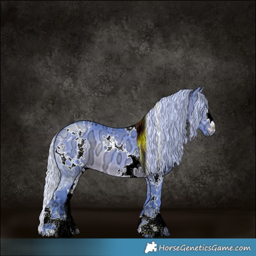 Horse Color:Watercolor White Spotted Silver Brown Chinchilla Ice 
