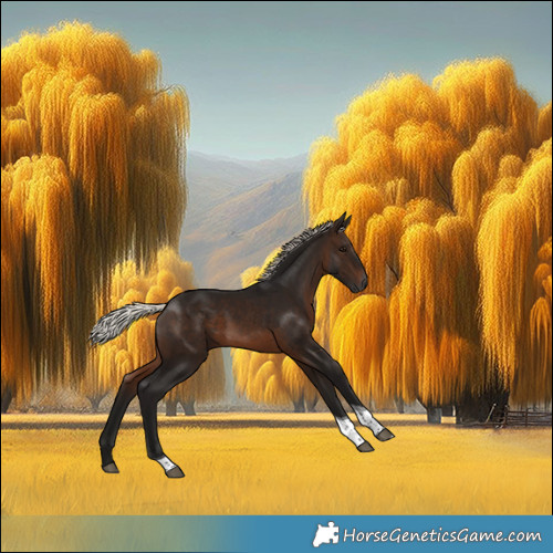 Horse Color:Gray Silver Brown Tobiano 