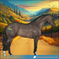 Horse Color:Brown Dun Rabicano 