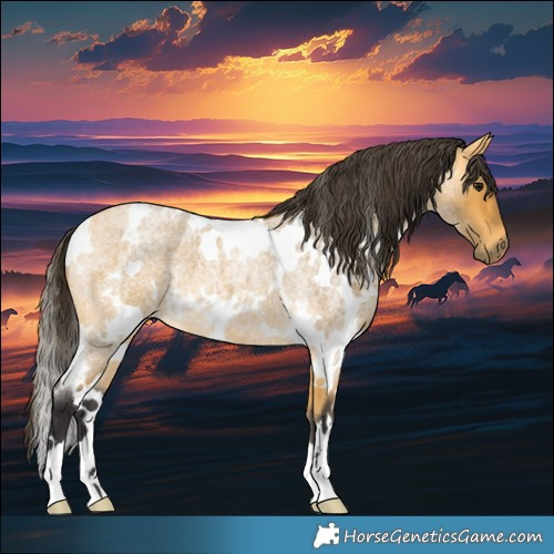 Horse Color:White Spotted Buckskin Roan 