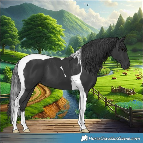 Horse Color:Black Tobiano 