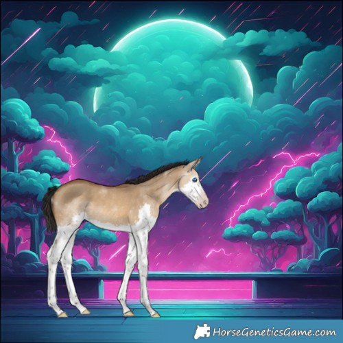 Horse Color:Gray Amber Champagne Dun Splash 