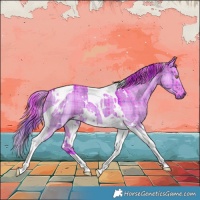 Horse Color:Watercolor Plaid  White Spotted Liver Red Dun Tobiano Brindle 