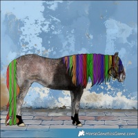 Horse Color:Void Painted Plaid  Liver Red Onyx Ice Roan 