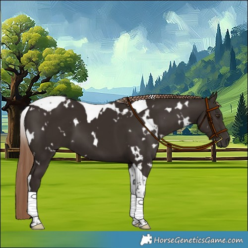 Horse Color:White Spotted Liver Chestnut Tobiano 