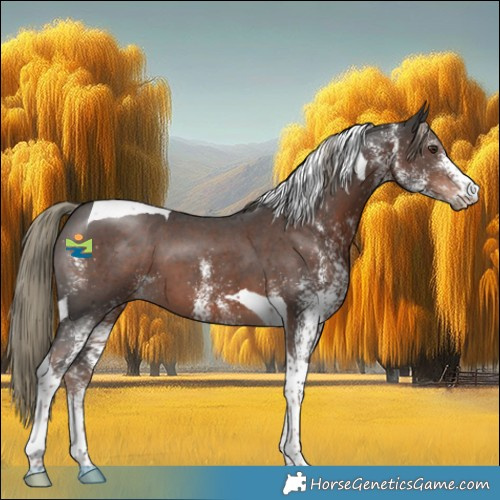 Horse Color:White Spotted Liver Chestnut Mushroom Tobiano 