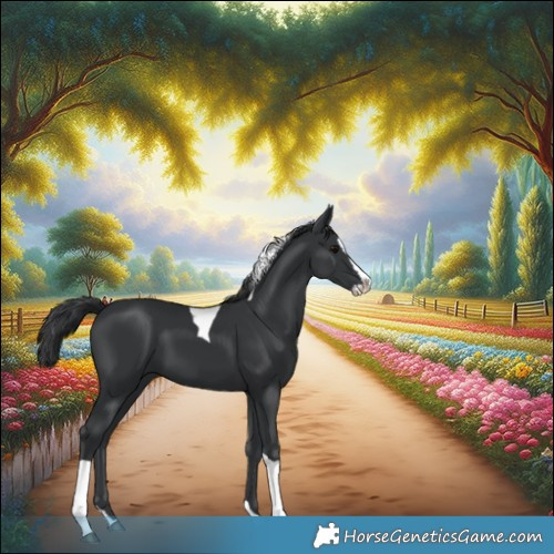 Horse Color:Black Splash Tobiano