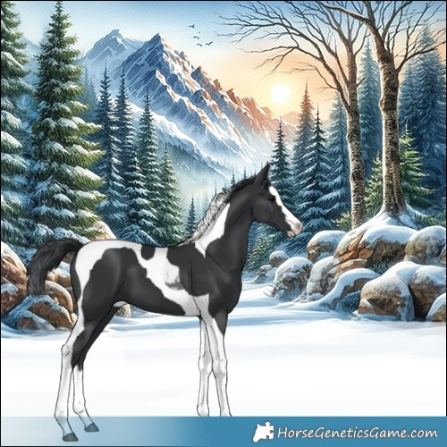 Horse Color:Black Splash Tobiano