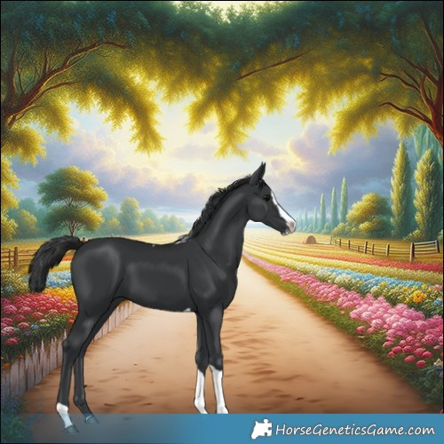Horse Color:Black Splash Tobiano