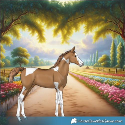 Horse Color:Gray Red Dun Splash Tobiano