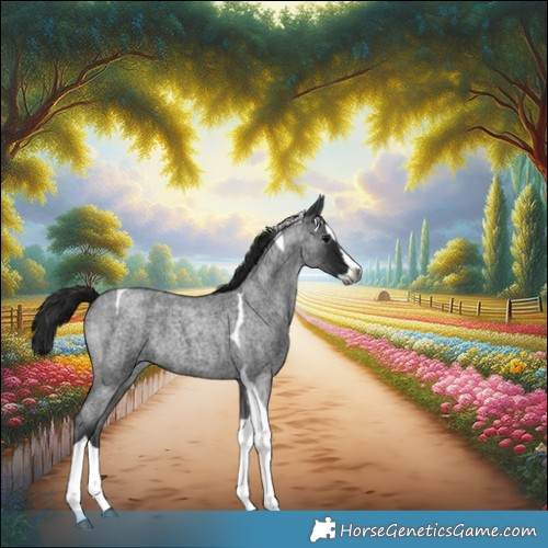 Horse Color:Gray Blue Roan Splash Tobiano