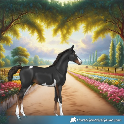 Horse Color:Gray Liver Chestnut Splash Tobiano