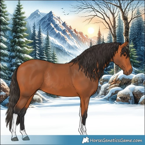 Horse Color:Bay Tobiano Rabicano 