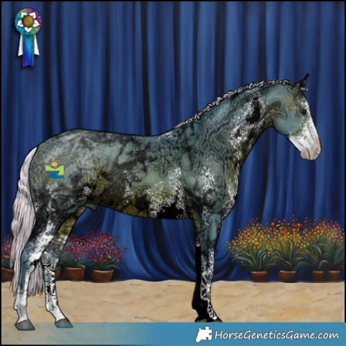 Horse Color:Watercolor Silver Brown Ice Sabino 