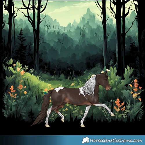 Horse Color:Liver Chestnut Tobiano Rabicano 