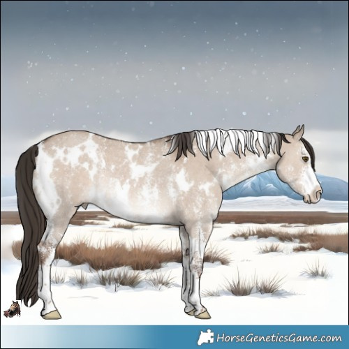 Horse Color:White Spotted Liver Red Dun Sabino Rabicano