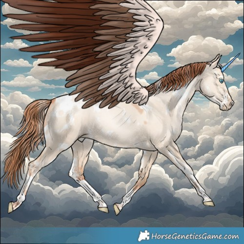 Horse Color:White Spotted Sable Champagne Pearl Dun Sabino