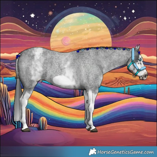 Horse Color:White Spotted Blue Roan Splash Frame Appaloosa 