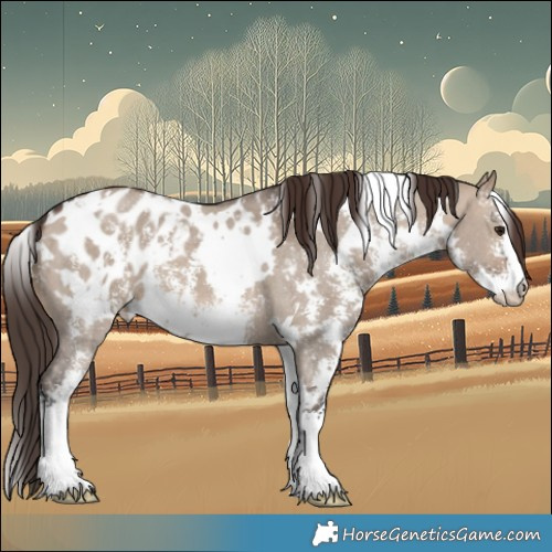 Horse Color:White Spotted Brown Dun Sabino Appaloosa 