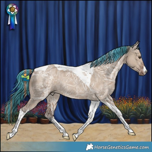 Horse Color:Painted White Spotted Liver Red Dun Ice Tobiano 