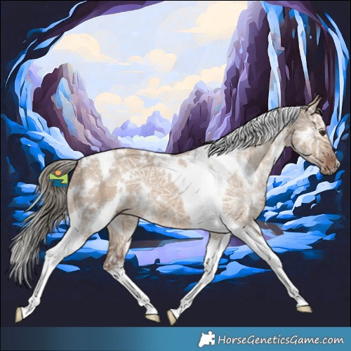 Horse Color:White Spotted Liver Red Dun Ice Tobiano 