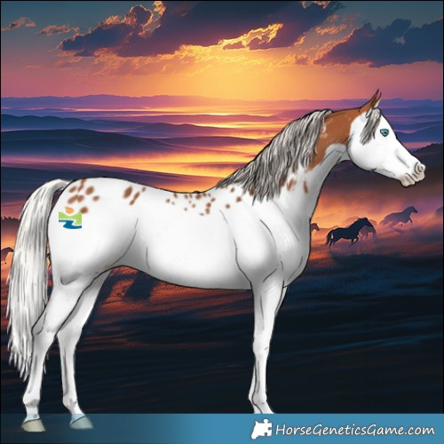 Horse Color:Silver Bay Splash Near Leopard 
