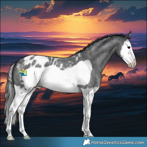 Horse Color:Blue Roan Splash Frame Appaloosa 