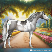 Horse Color:Gray Silver Black Tobiano 