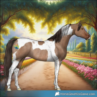 Horse Color:Liver Red Dun Tobiano Rabicano 