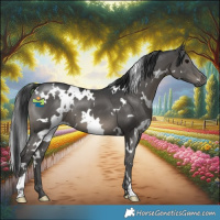 Horse Color:White Spotted Black