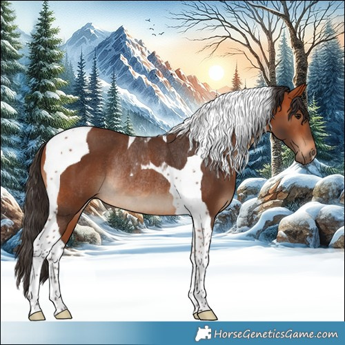 Horse Color:Bay Tobiano Rabicano 